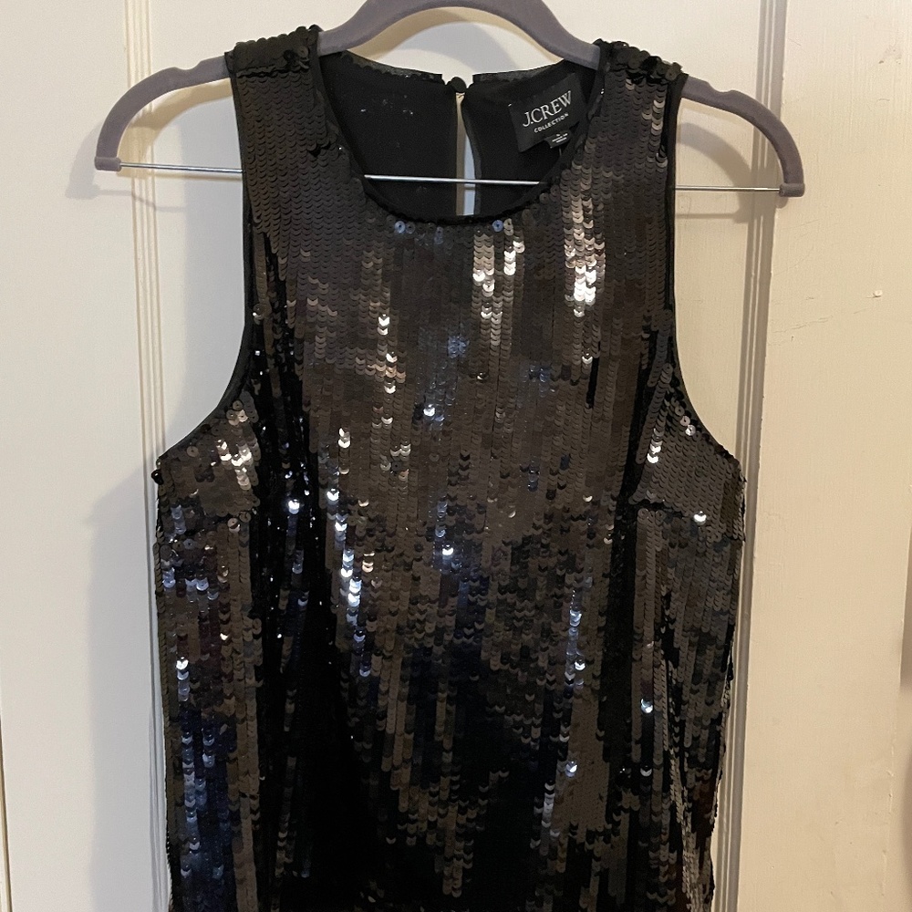 NWT J. Crew Sequin shell shop - Black Small